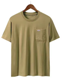 Camiseta de Algodão Manga Curta com Bolso no Peito