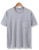 Camiseta de Algodão Manga Curta com Bolso no Peito