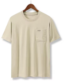 Camiseta de Algodão Manga Curta com Bolso no Peito