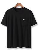 Camiseta de Algodão Manga Curta com Bolso no Peito